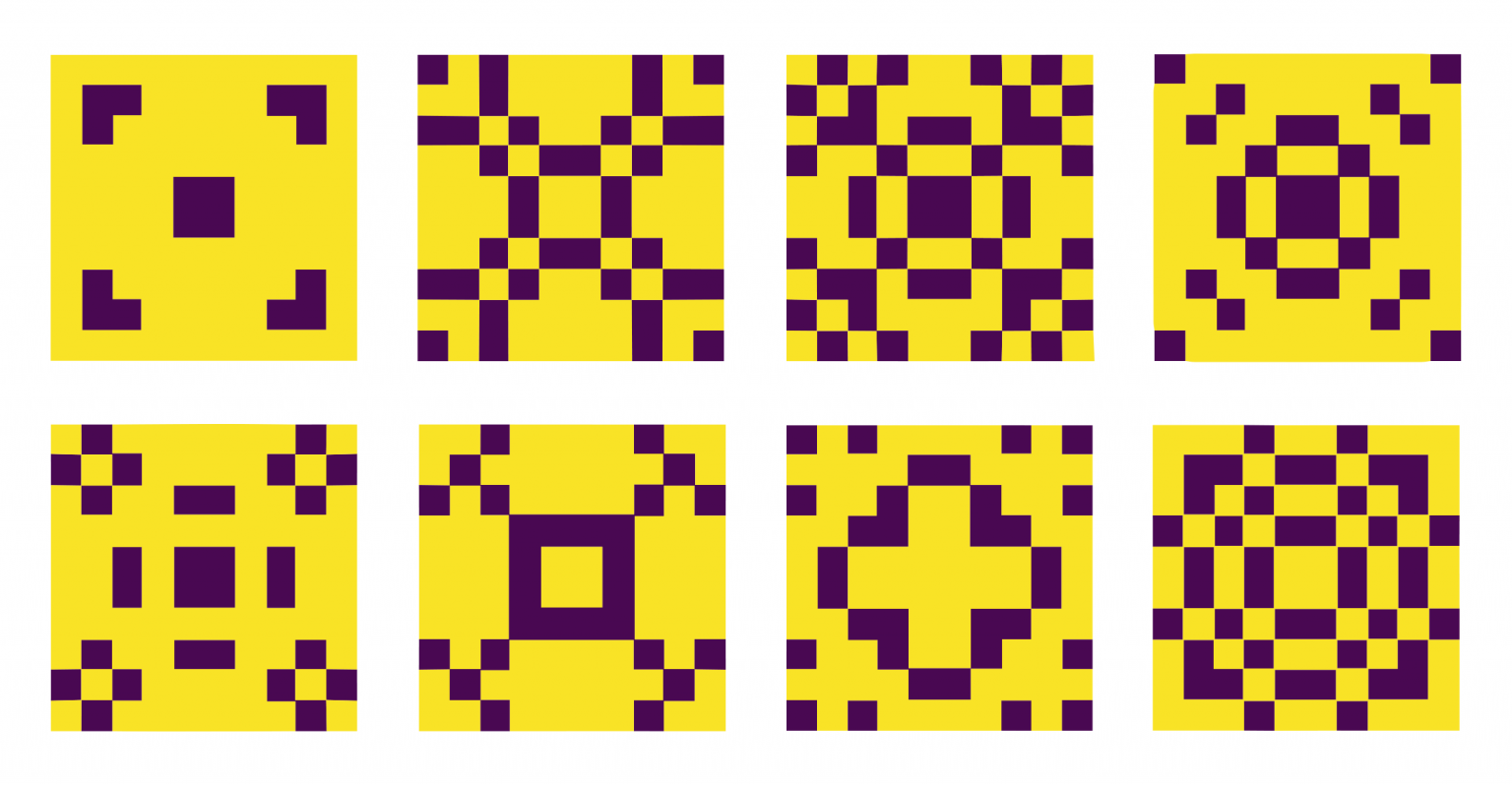 Representation of unit cells in a grid